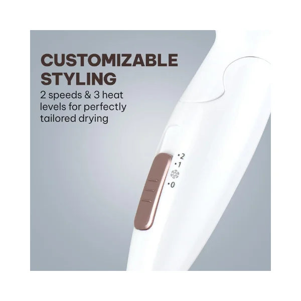 Blaupunkt Hair Dryer 1200W – 2 Heat, 1 Cool And 2 Speed Settings, Foldable Handle, Compact & Lightweight, Travel-Friendly Hair Dryer with Overheat Protection