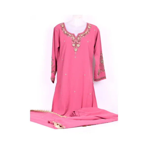 Embroidered Women’s Salwar Kameez Suit Set with Dupatta – Traditional Ethnic Dress for Wedding, Party & Festive Wear - Pink