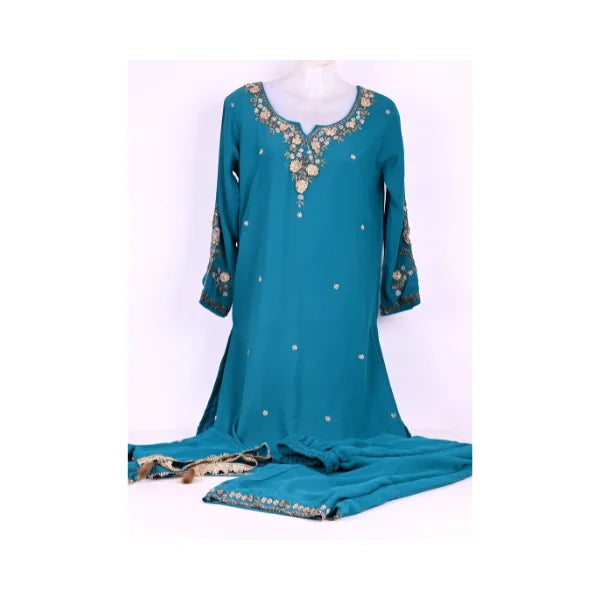 Embroidered Women’s Salwar Kameez Suit Set with Dupatta – Traditional Ethnic Dress for Wedding, Party & Festive Wear - Blue