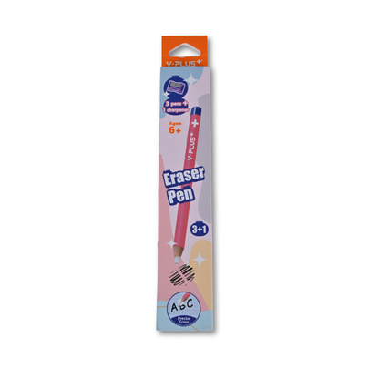 Y-PLUS+ Eraser Pen Set - 3 Pens & 1 Sharpener - Non-Toxic