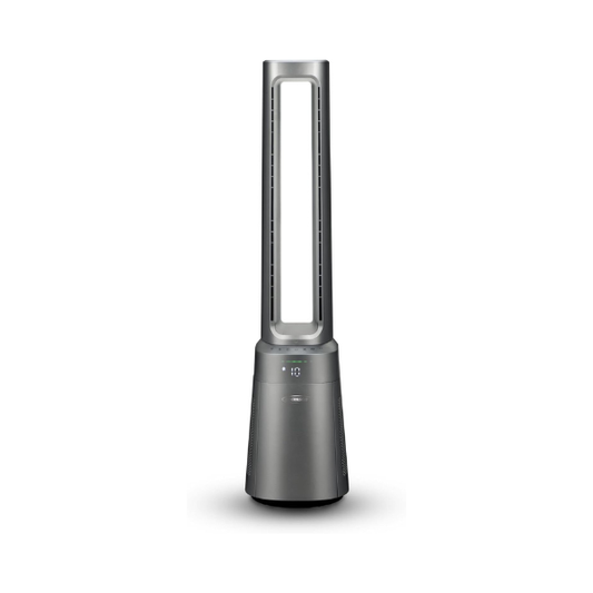 General Gold Air Purifier and Bladeless Tower Fan HEPA 13 Double Filter Quiet Cooling Fan with Air Quality Sensor & Color Indicator Smart Air Cleaner for Home & Office
