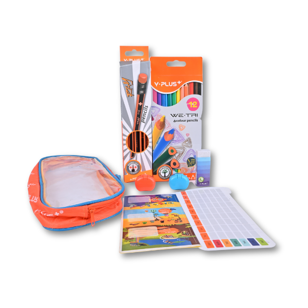 Y-PLUS+ Stationery Kit - Assorted Pencils & School Supplies