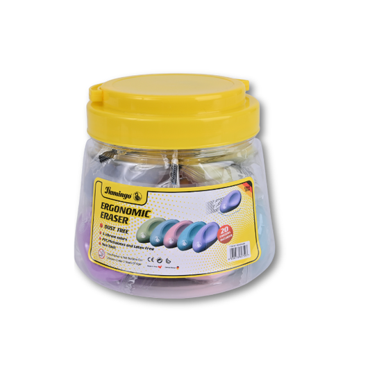 Flamingo Ergonomic Eraser - Dust Free - Pack of 20