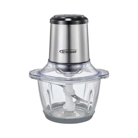 GeneralGold Food Chopper 400W, 1.2L Glass Bowl, 2-Speed Control, Stainless Steel Blades, Anti-Skid Design, Safety Lock System