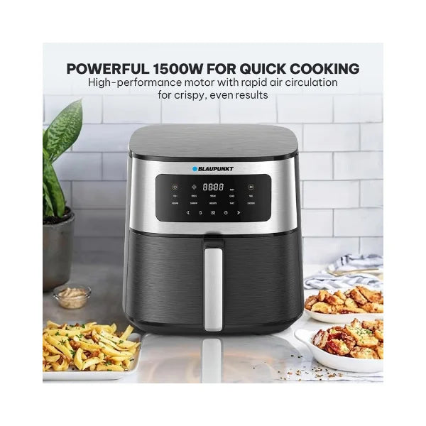 Blaupunkt Digital Air Fryer 1500W – 5L Large Capacity, 10 Preset Cooking Menus, Rapid Air Circulation, LED Display, Cool Touch Design, Low Oil Frying, Non-Stick Basket