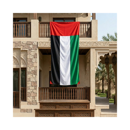 UAE Flag Large– Premium Quality Stitched UAE Flag for Villa, Building, Office, Flat National Day