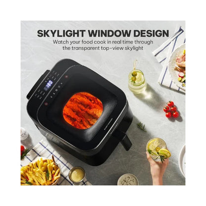 Blaupunkt Digital Air Fryer 1700W – Skylight Top Window, 6.5L Basket, 12 Preset Menus, LED Display, Rapid Air Circulation, Bladeless Fan, Cool-Touch Design, Easy to Clean, 2-Year Warranty