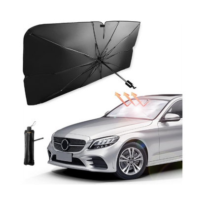 Car Windshield Sun Shade Umbrella,UV Sunshade Umbrella Windshield Block Cover,Foldable Sun Visor Windshields Sun Shade Cover for Most with Leather storage pocket 140 * 80cm