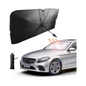 Car Windshield Sun Shade Umbrella,UV Sunshade Umbrella Windshield Block Cover,Foldable Sun Visor Windshields Sun Shade Cover for Most with Leather storage pocket 140 * 80cm