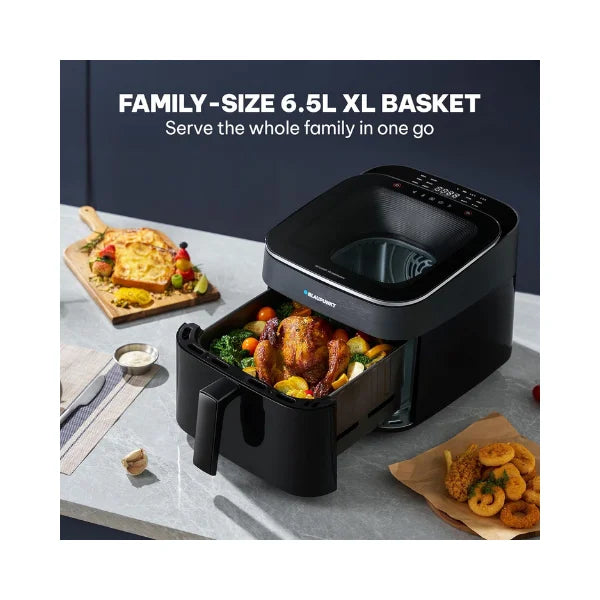 Blaupunkt Digital Air Fryer 1700W – Skylight Top Window, 6.5L Basket, 12 Preset Menus, LED Display, Rapid Air Circulation, Bladeless Fan, Cool-Touch Design, Easy to Clean, 2-Year Warranty