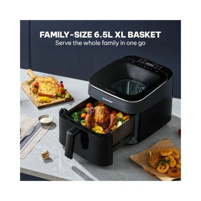 Blaupunkt Digital Air Fryer 1700W – Skylight Top Window, 6.5L Basket, 12 Preset Menus, LED Display, Rapid Air Circulation, Bladeless Fan, Cool-Touch Design, Easy to Clean, 2-Year Warranty