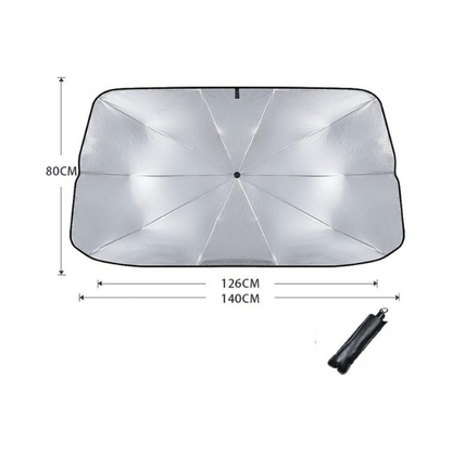 Car Windshield Sun Shade Umbrella,UV Sunshade Umbrella Windshield Block Cover,Foldable Sun Visor Windshields Sun Shade Cover for Most with Leather storage pocket 140 * 80cm