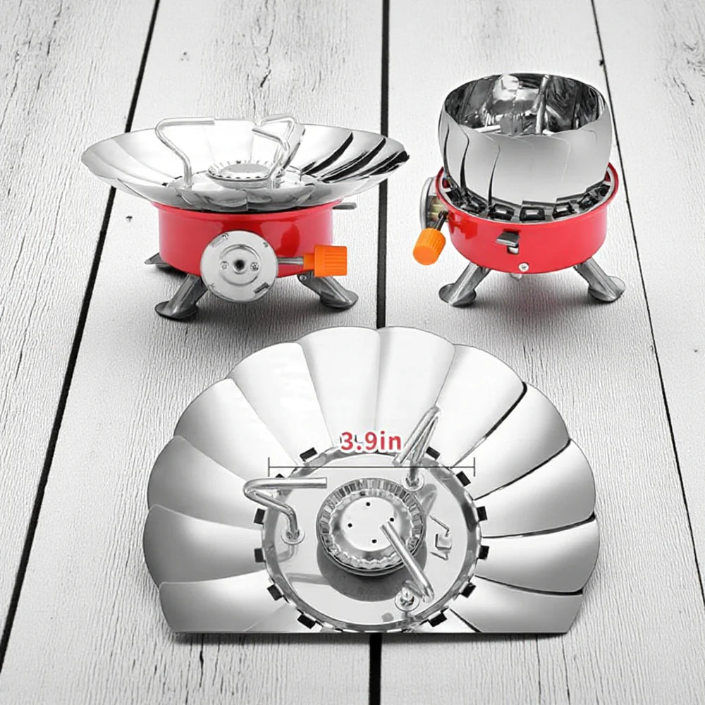Mini Camping Stove – Windproof Foldable Portable Gas Burner for Outdoor Cooking, Survival, Backpacking, Hiking & Camping