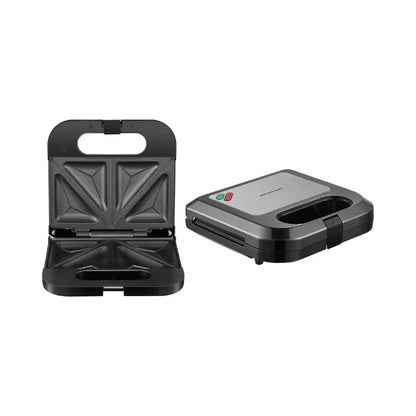 Blaupunkt 2-Slice Sandwich Maker 750W – Fixed Non-Stick Plates, Cool-Touch Body, Thermostat with Indicator Lights, Compact Design, PFOA-Free Coating, Stainless Steel Top, 2-Year Warranty