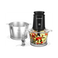 Nutricook 2+2 L XXL Glass & SS Chopper and Mincer,500W - Pulse & 2 speeds, 2-Removable 4 SS -Blade for Chopping, Ice Crushing, Meat Mincing, Grinding, Pureeing & more - BLk, 2 Yr Warranty,NC-CH2000