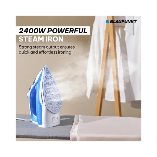 Blaupunkt Steam Iron 2400W – Ceramic Soleplate, Vertical & Burst Steam, Anti-Drip, Anti-Calc, Self-Cleaning, Auto Shut-Off, 280ml Tank, Stylish Design, 2-Year Warranty