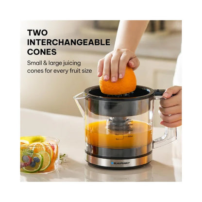 Blaupunkt Citrus Juicer 40W – 750ml Bowl, 2-Way Rotation, 2 Cones for All Citrus Fruits, Pulp Control, Easy Pour Spout, Dust Cover, Easy Clean, Cord Wrap, 2-Year Warranty