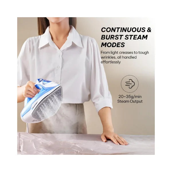 Blaupunkt Steam Iron 2400W – Ceramic Soleplate, Vertical & Burst Steam, Anti-Drip, Anti-Calc, Self-Cleaning, Auto Shut-Off, 280ml Tank, Stylish Design, 2-Year Warranty