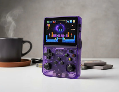 R36 Max Retro Handheld Game Console 4 Inch Full IPS Screen Built-in 18000+ Games Open Source Linux System & 64GB Memory Card Video Games 30+ Simulator Platform 4000mAh Battery