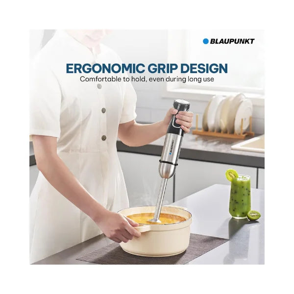 Blaupunkt Immersion Electric Hand Blender 1000W – Stainless Steel Body, Shaft & Blade, Variable Speed Control, Ergonomic Grip, Hot & Cold Blending, Easy to Clean, High Power Copper Motor
