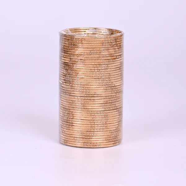 Glitter Bangles Set for Women – Traditional Stackable Bracelet Set, Lightweight Ethnic Jewelry for Wedding, Party & Festive Wear - golden