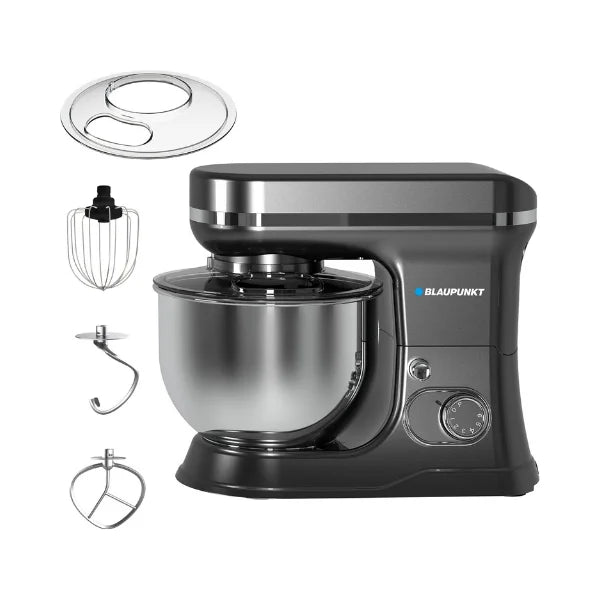 Blaupunkt Stand Mixer 1000W – 6-Speed with Pulse, 5L Stainless Steel Bowl, Dough Hook, Beater, Whisk, Metal Gear, Planetary Mixing, Splash Guard, Tilt Head, 2-Year Warranty
