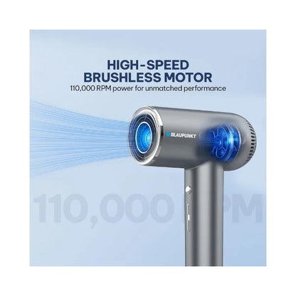 Blaupunkt Digital Hair Dryer 1600W – LED Display, Plasma Hair Care, 6 Temp Settings, Cool & Heat Modes, Magnetic Diffuser & Concentrator, BLDC Motor 110,000 RPM, Quick Drying, 2-Year Warranty