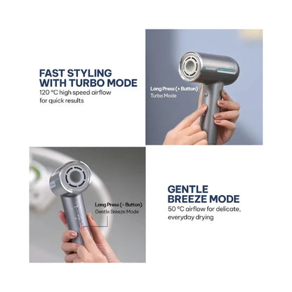 Blaupunkt Digital Hair Dryer 1600W – LED Display, Plasma Hair Care, 6 Temp Settings, Cool & Heat Modes, Magnetic Diffuser & Concentrator, BLDC Motor 110,000 RPM, Quick Drying, 2-Year Warranty