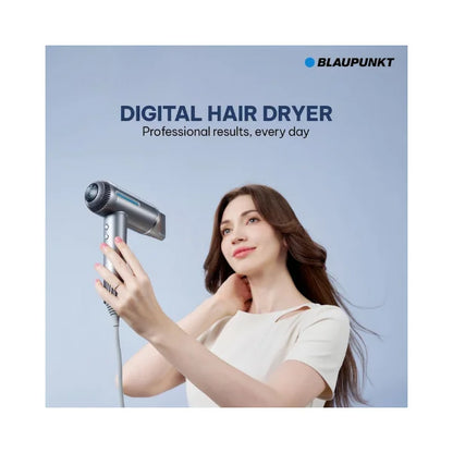 Blaupunkt Digital Hair Dryer 1600W – LED Display, Plasma Hair Care, 6 Temp Settings, Cool & Heat Modes, Magnetic Diffuser & Concentrator, BLDC Motor 110,000 RPM, Quick Drying, 2-Year Warranty