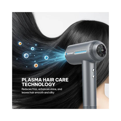 Blaupunkt Digital Hair Dryer 1600W – LED Display, Plasma Hair Care, 6 Temp Settings, Cool & Heat Modes, Magnetic Diffuser & Concentrator, BLDC Motor 110,000 RPM, Quick Drying, 2-Year Warranty