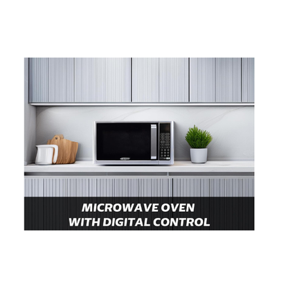 General Gold 25L Microwave Oven with Digital Control, 900W Power, Silver Finish with Grey Cavity, Compact and Efficient Design